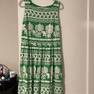 Green garden party dress